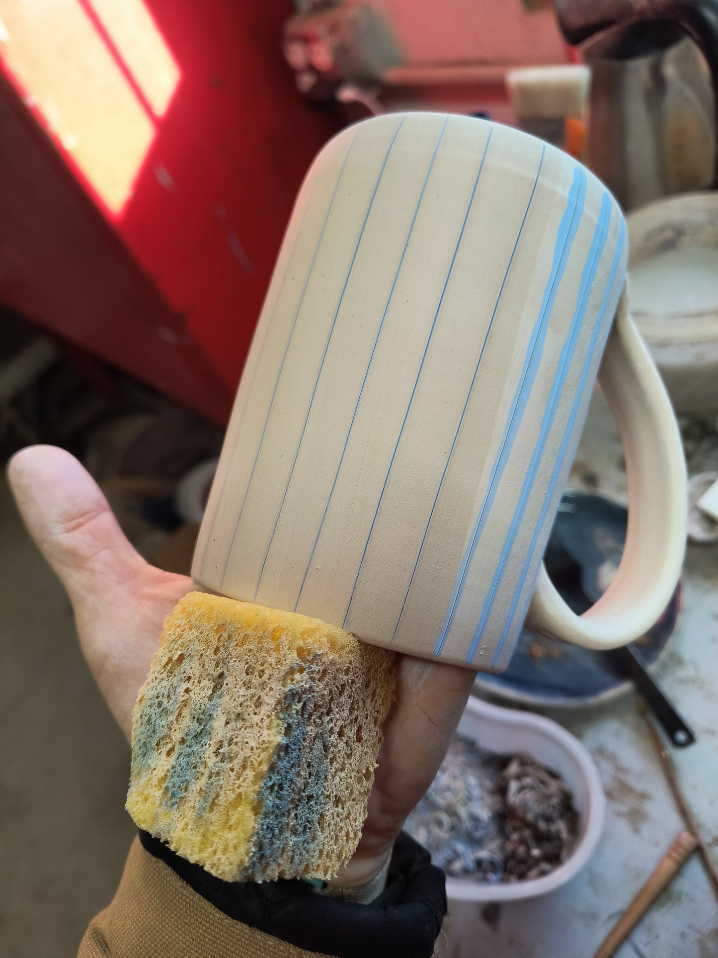Blue stripe Mug Pre-order (14oz)