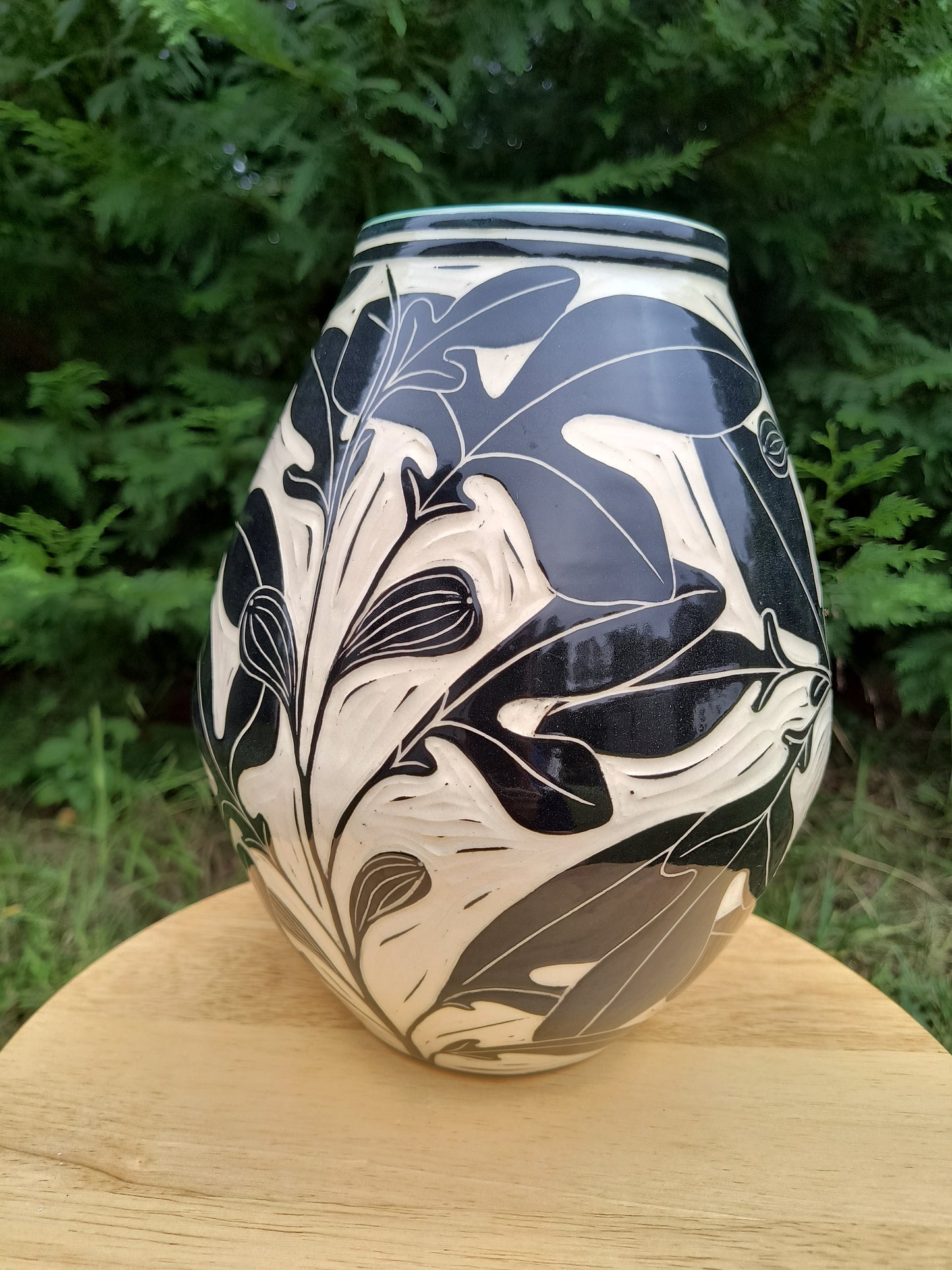 Black and White Fig Vase