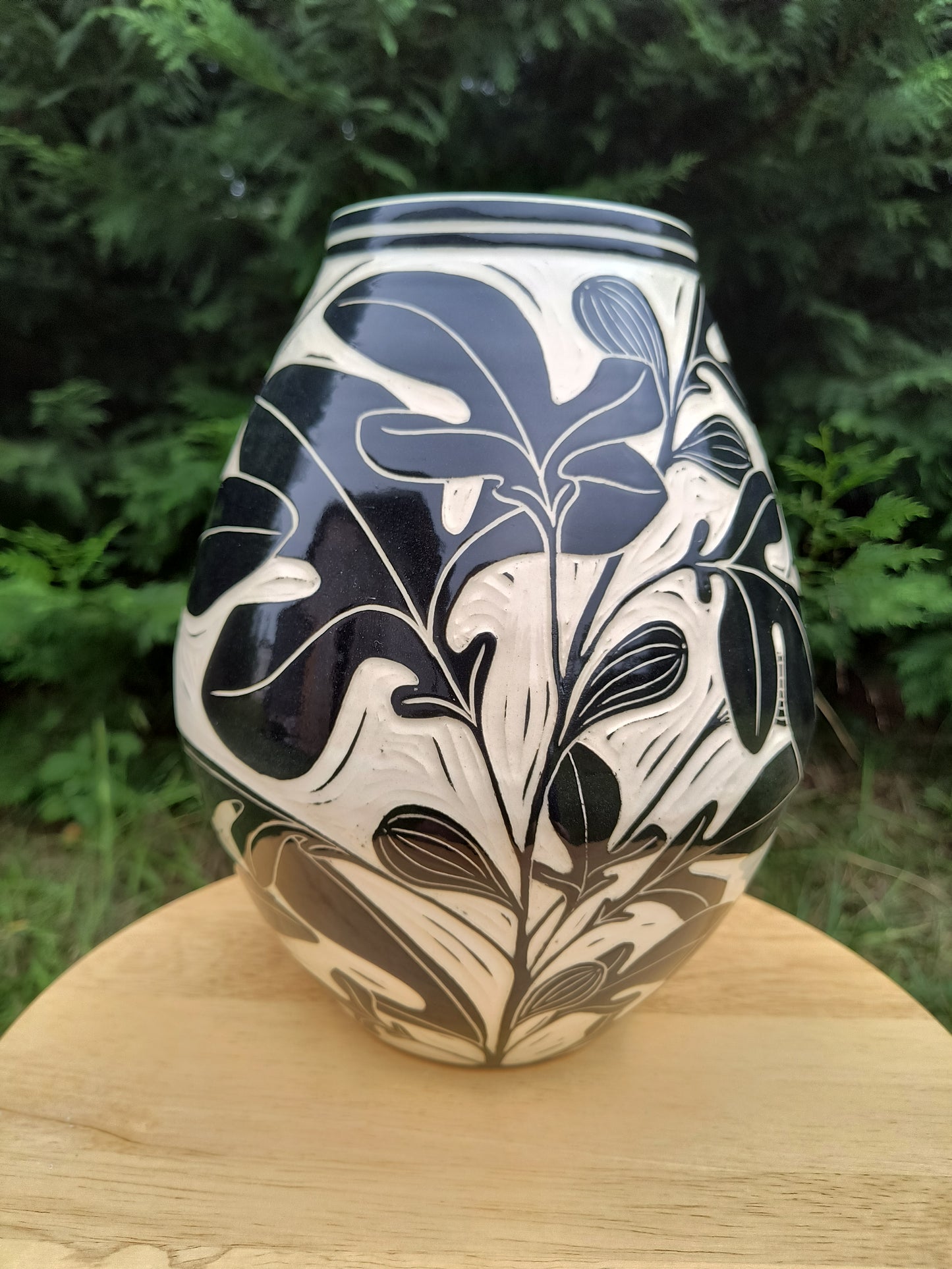 Black and White Fig Vase