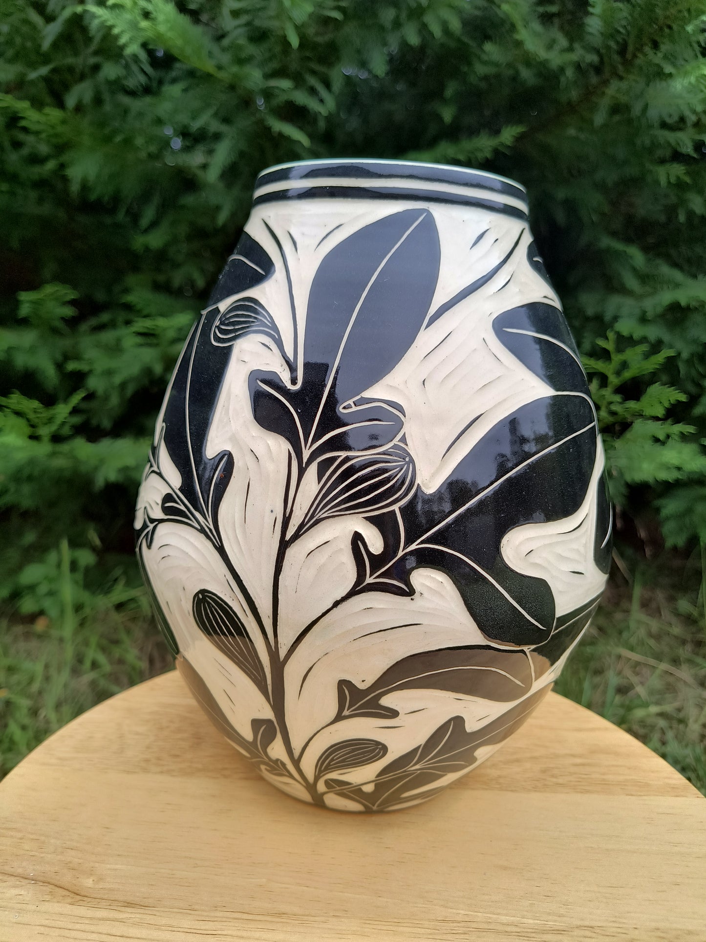 Black and White Fig Vase