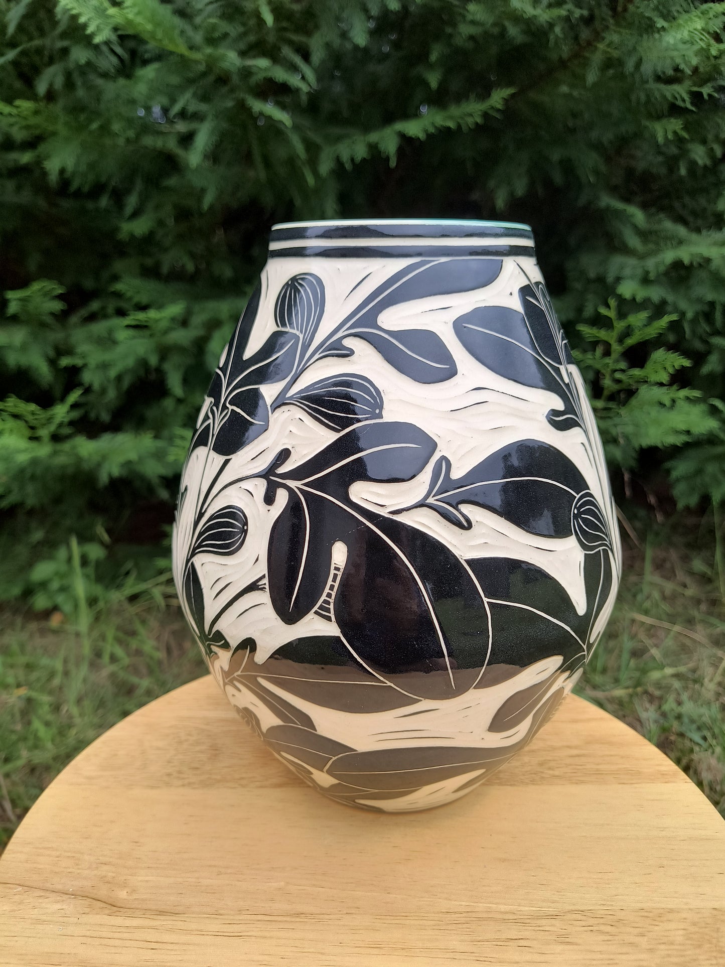 Black and White Fig Vase