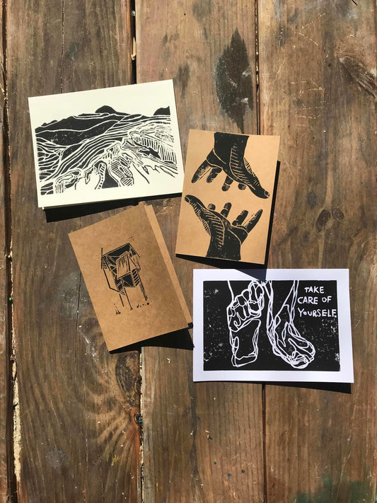 Fruit Boots Printmaking Greeting Card