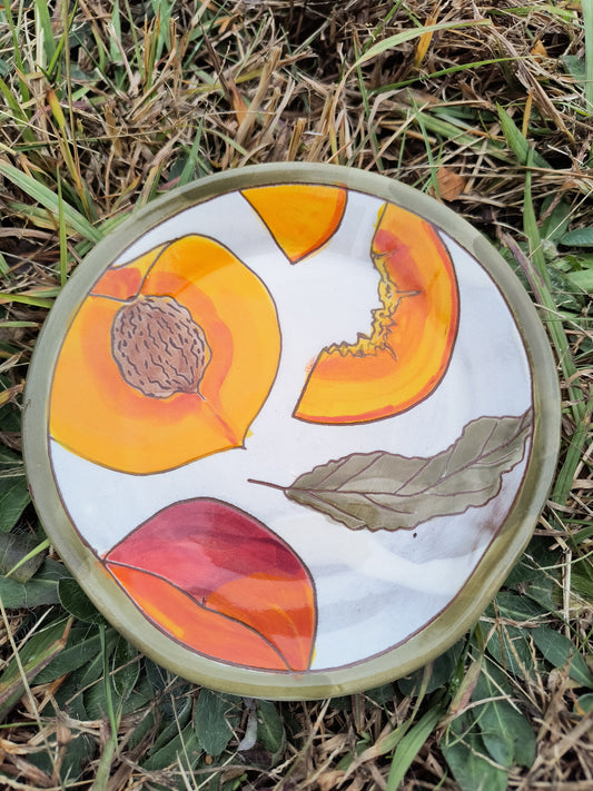 Peach Spoon Rest (with leaf)