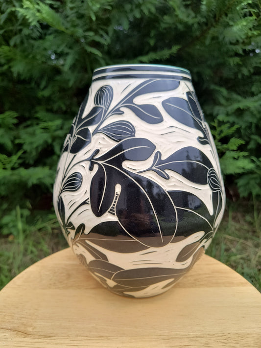 Black and White Fig Vase