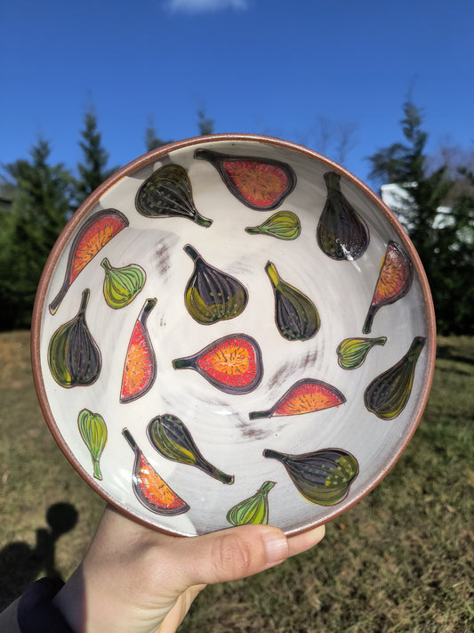 Fig Bowl with decorated interior