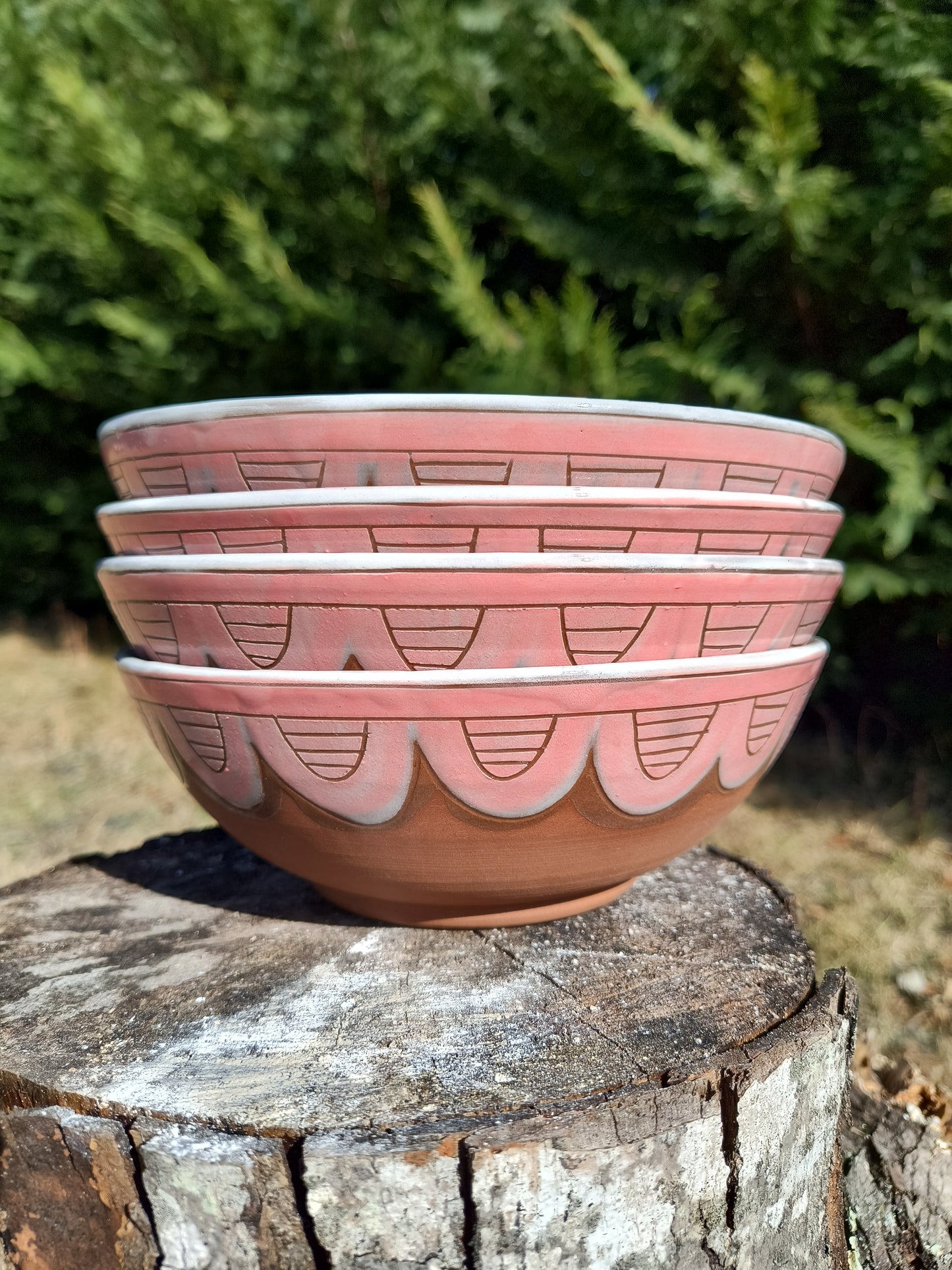 California Poppy Scalloped Bowls Set of 4