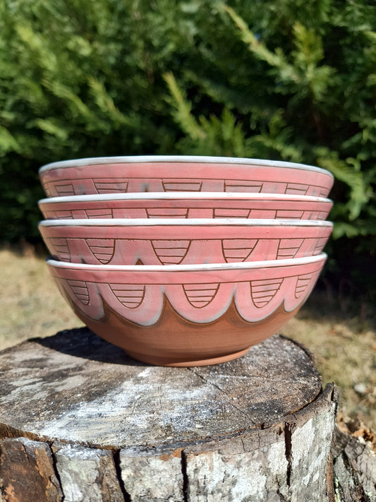 California Poppy Scalloped Bowls Set of 4