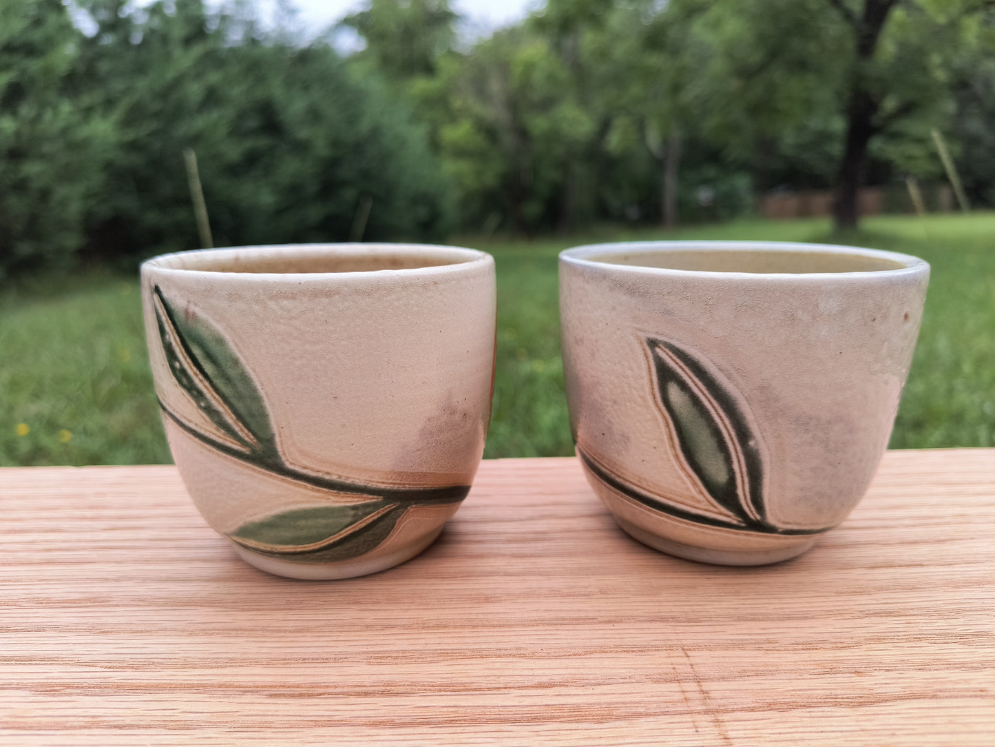 Woodfired Rose Cup Pair A