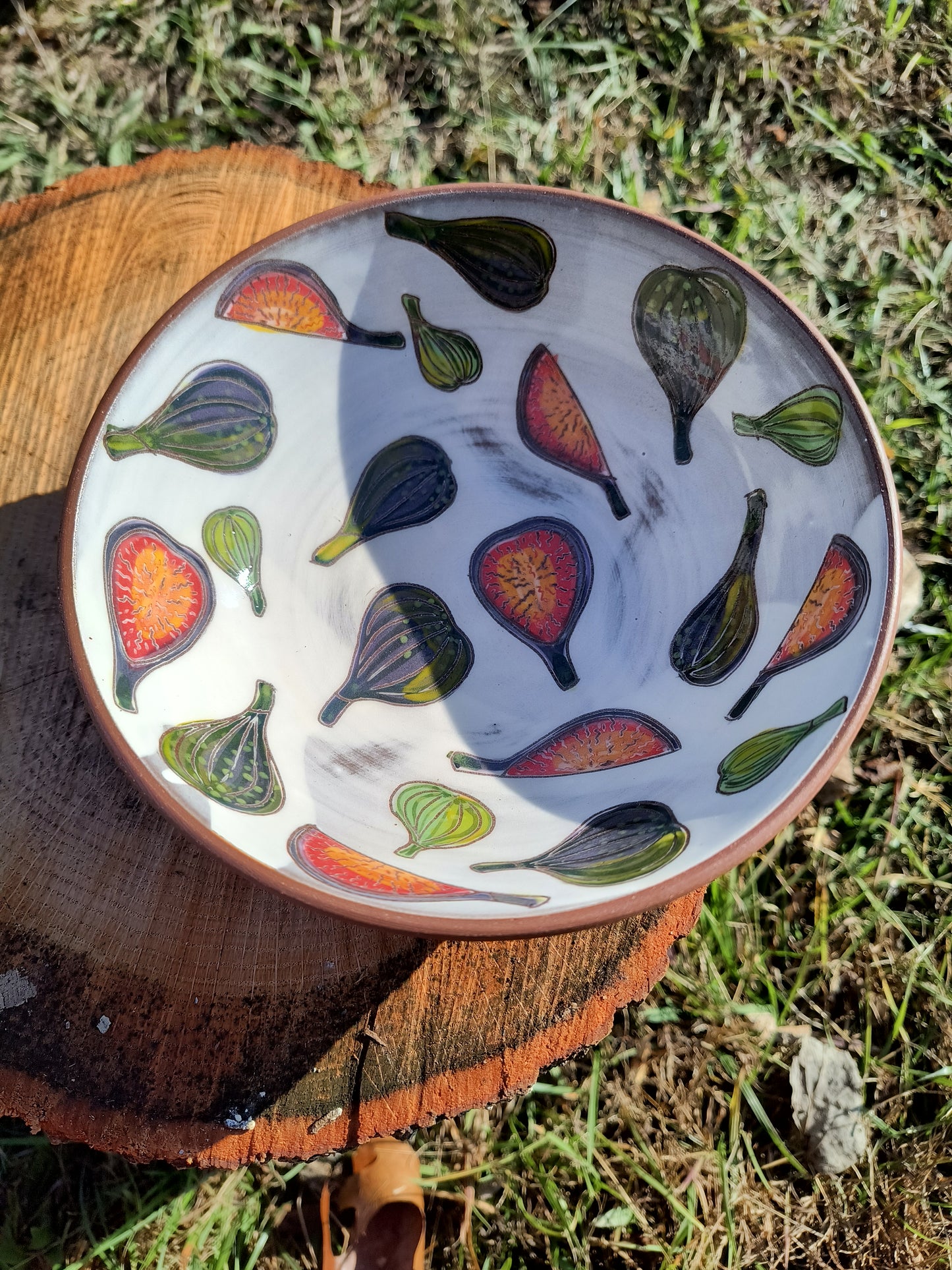 Fig Bowl with decorated interior