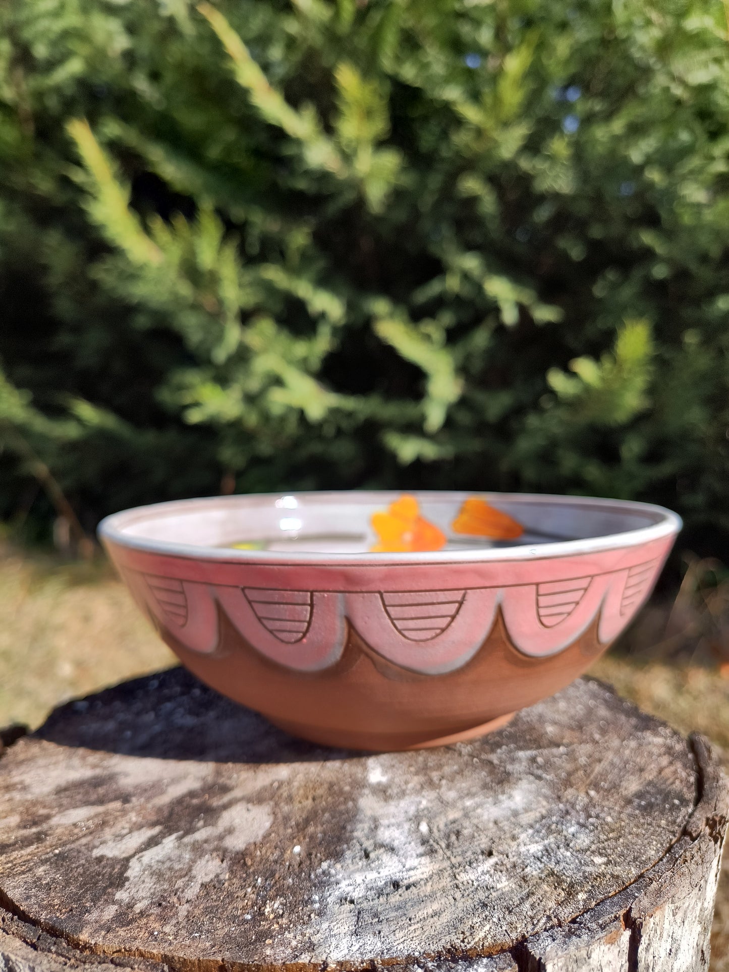 California Poppy Scalloped Bowls Set of 4