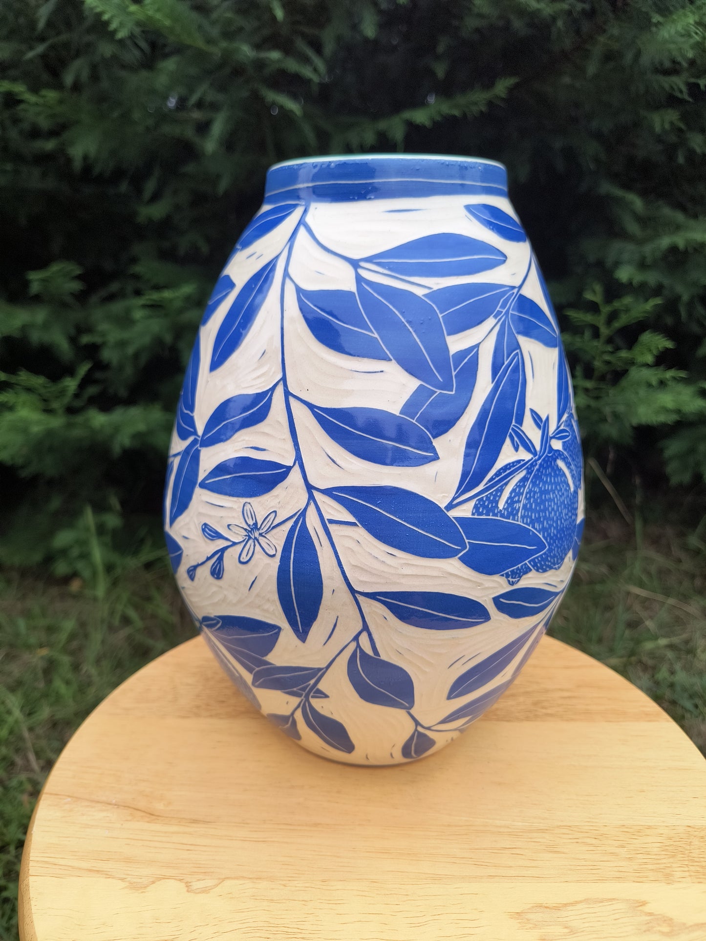 Blue Lemon Vase