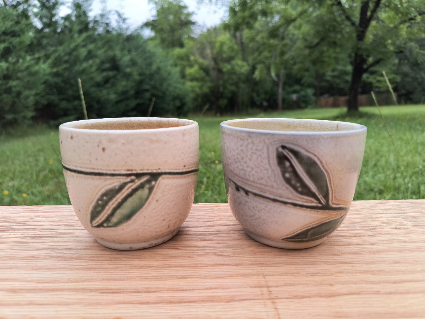 Woodfired Rose Cup Pair A