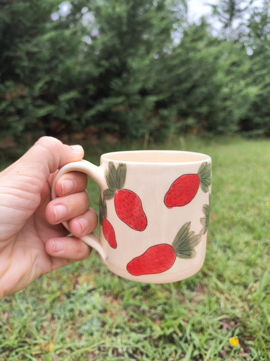 Strawberry Mug- white