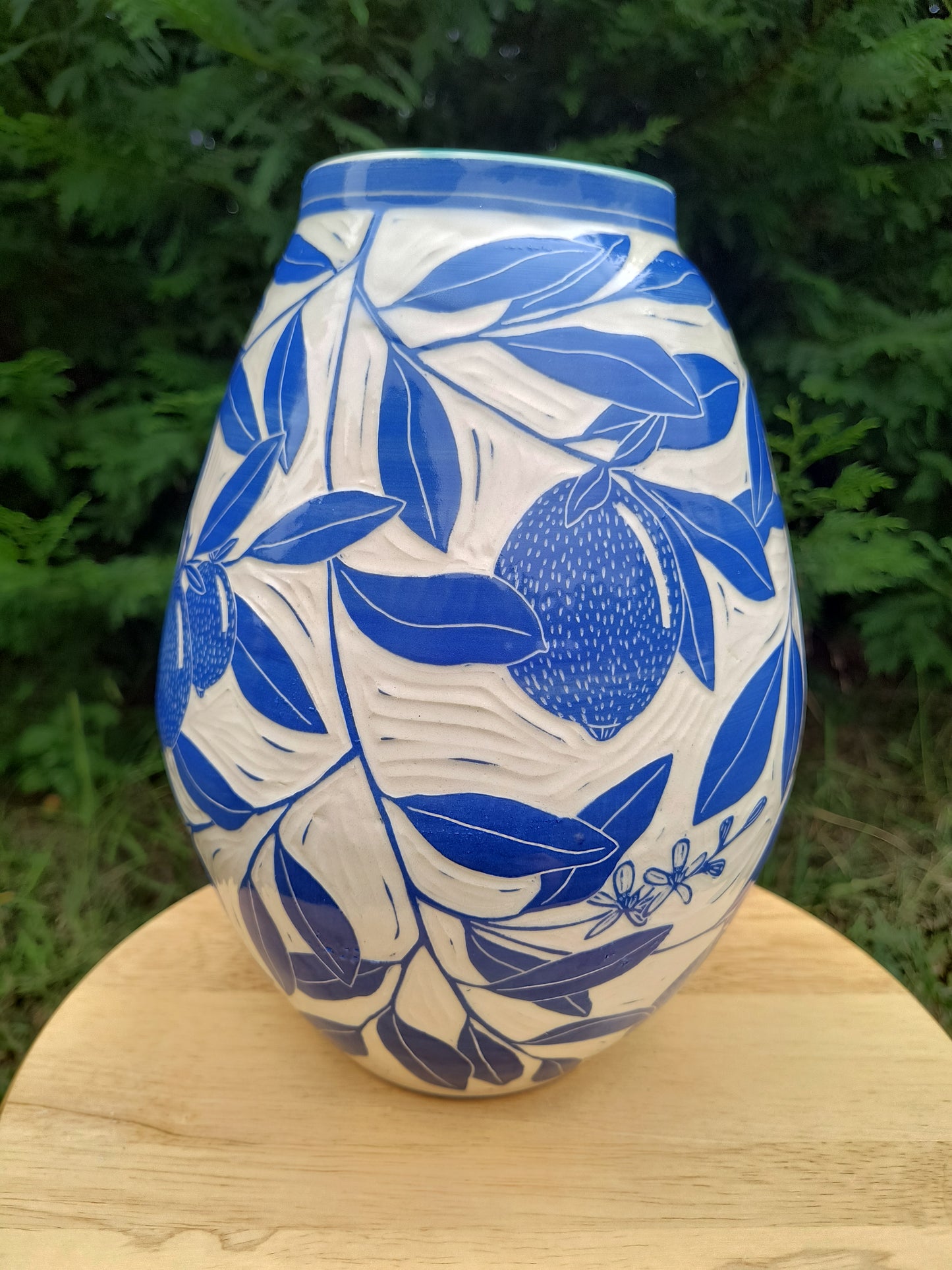 Blue Lemon Vase