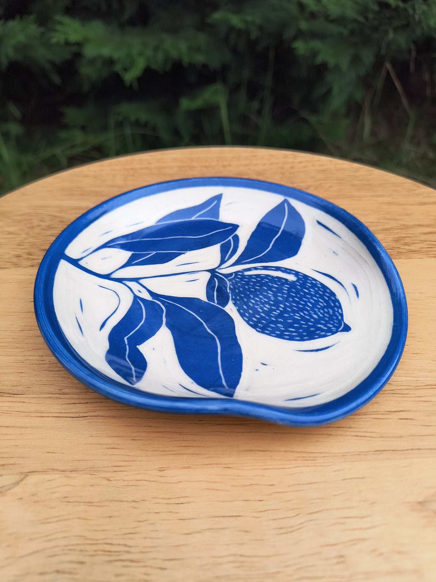 Blue Lemon Spoon Rest B
