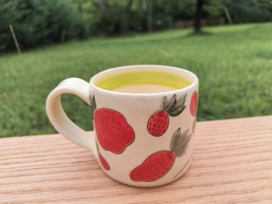 Strawberry Mug-lime green rim